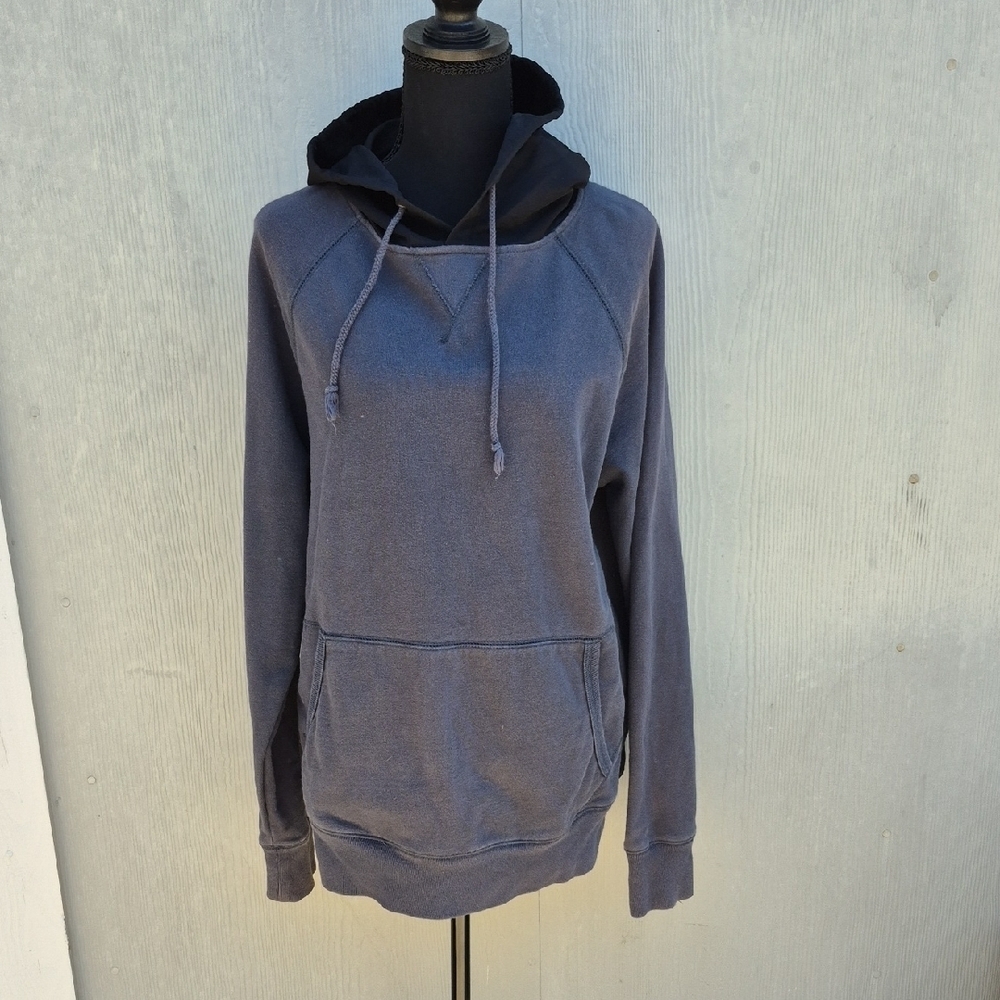 Charles and a Half Casual Blue Hoodie w Black Poly Hoodie, Kangeroo Pockets Sz M